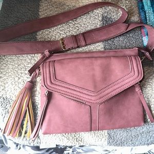 Mauve/purple faux leather purse